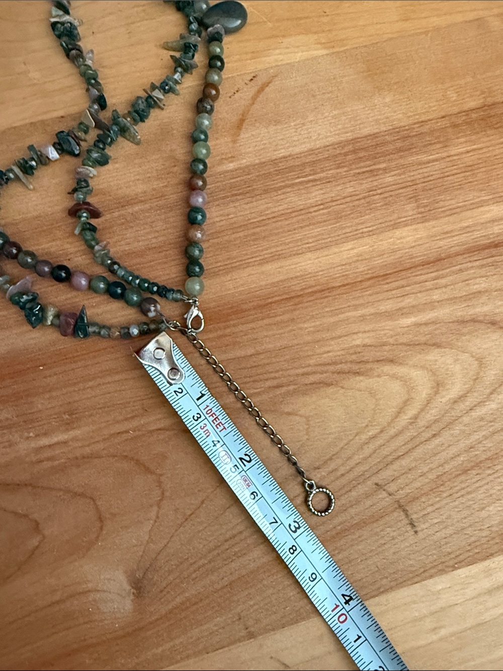 Multi-Stone jade Teardrop double strand Necklace -handmade - Picture 7 of 7